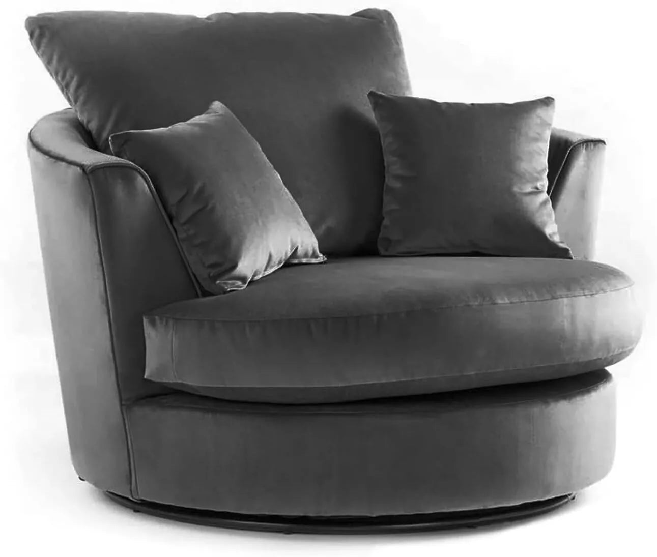 Plush Fabric Swivel Chair