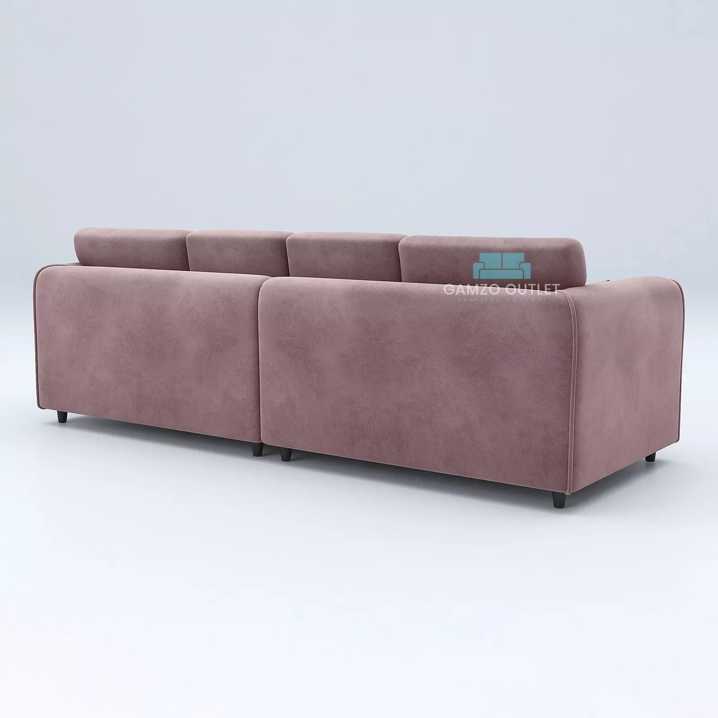 Plush Velvet 4 Seater Full Back Sofa