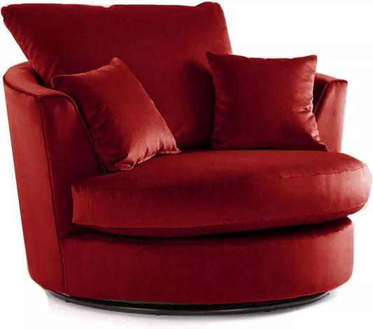 Plush Fabric Swivel Chair