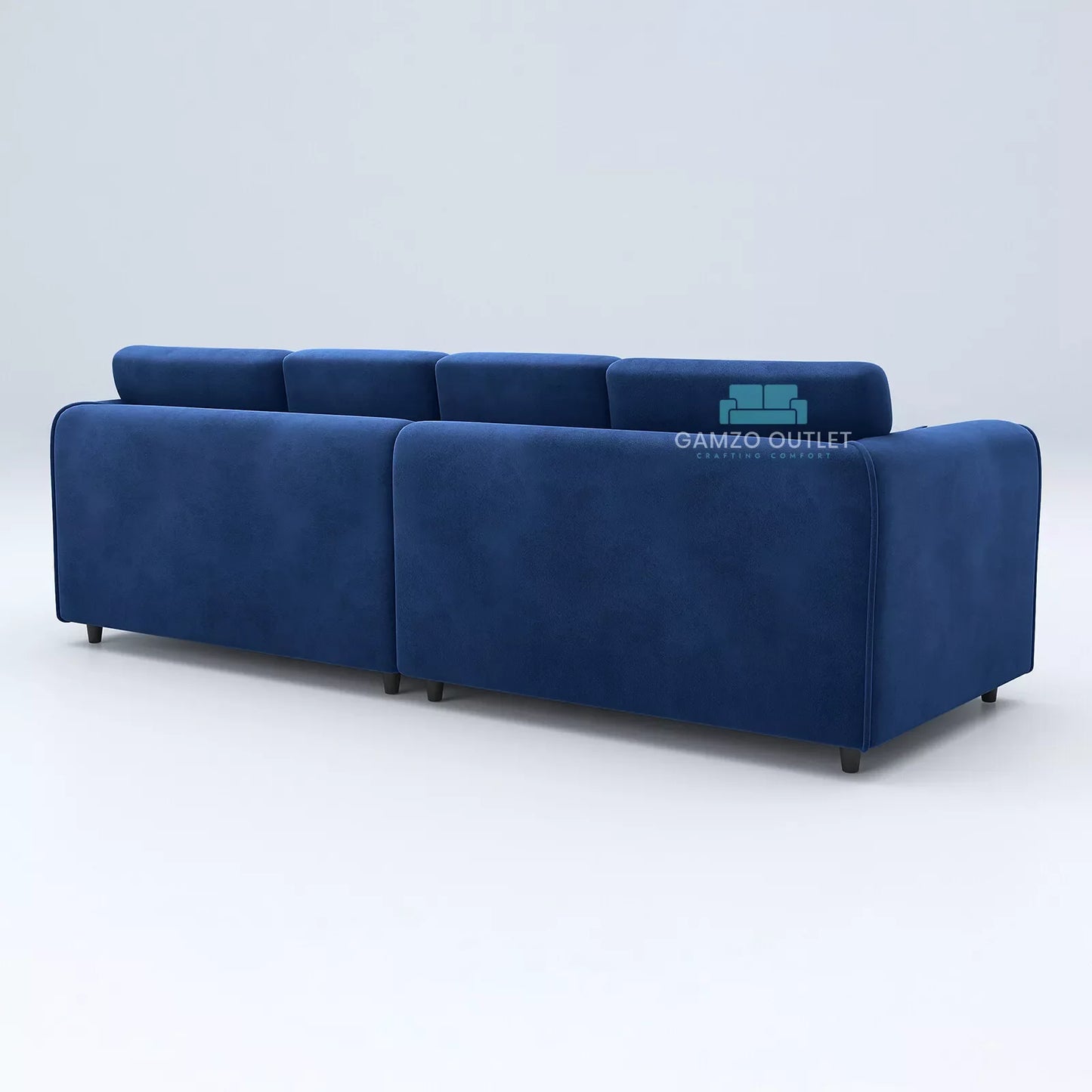 Plush Velvet 4 Seater Full Back Sofa