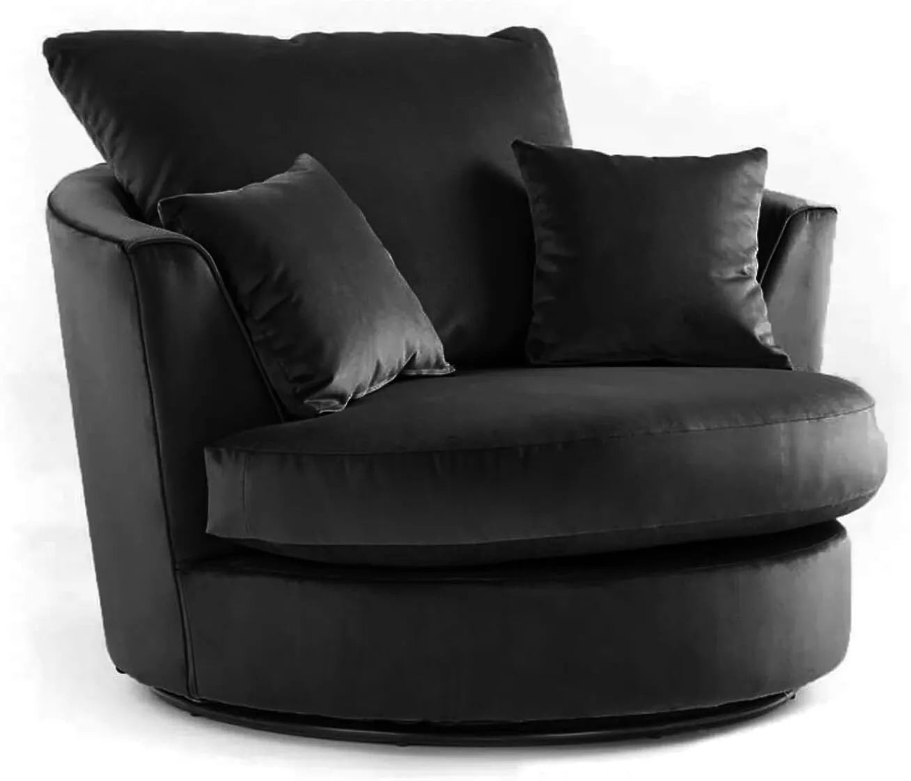 Plush Fabric Swivel Chair