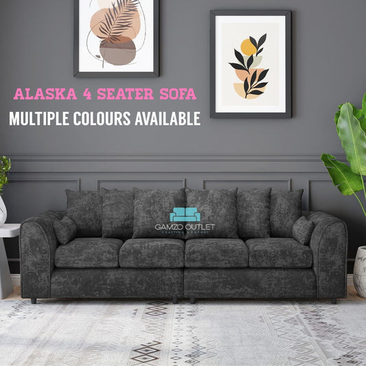 Alaska  Fabric 4 Seater Scatterback Sofa