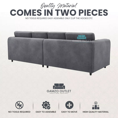 Plush Velvet 4 Seater Full Back Sofa