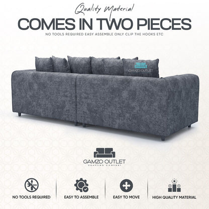 Alaska  Fabric 4 Seater Scatterback Sofa