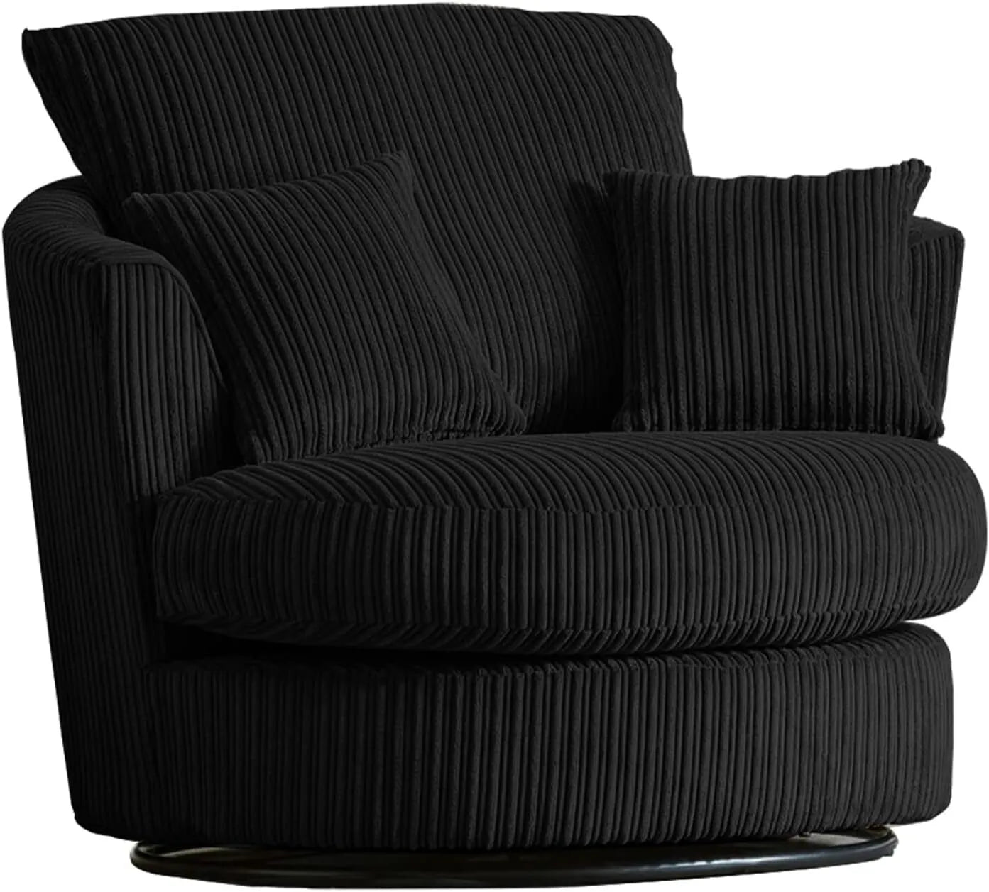 Jumbo Cord Fabric Swivel Chair