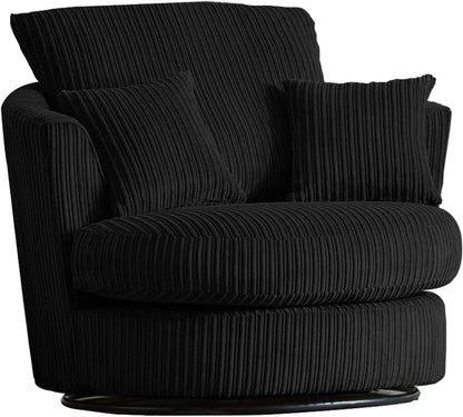 Jumbo Cord Fabric Swivel Chair