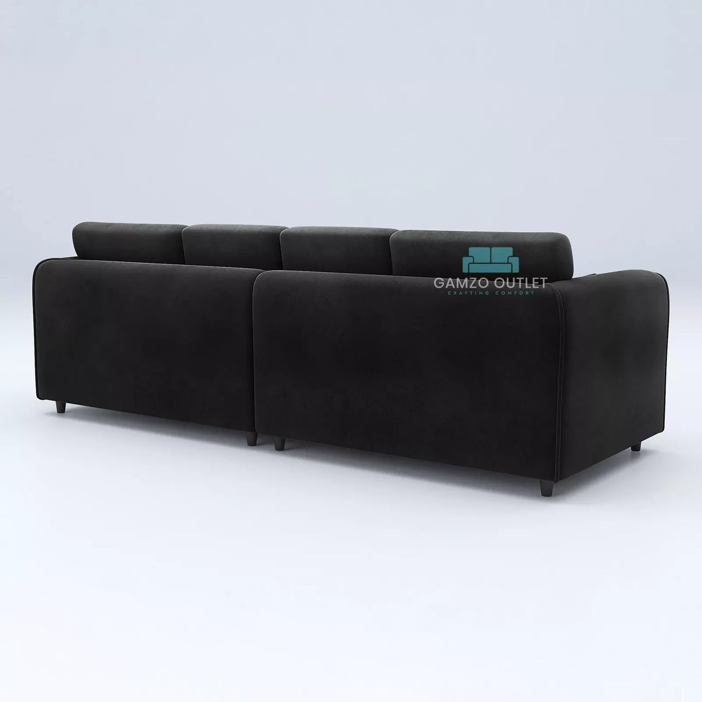 Plush Velvet 4 Seater Full Back Sofa