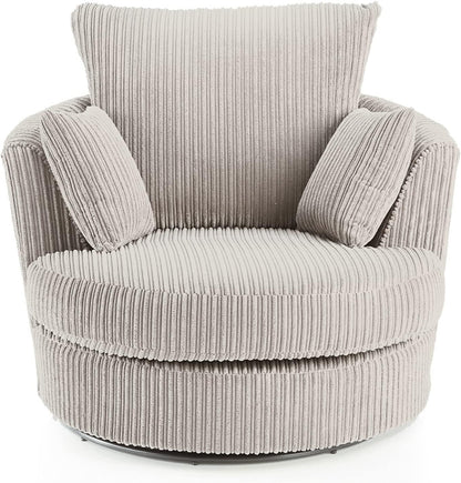 Jumbo Cord Fabric Swivel Chair