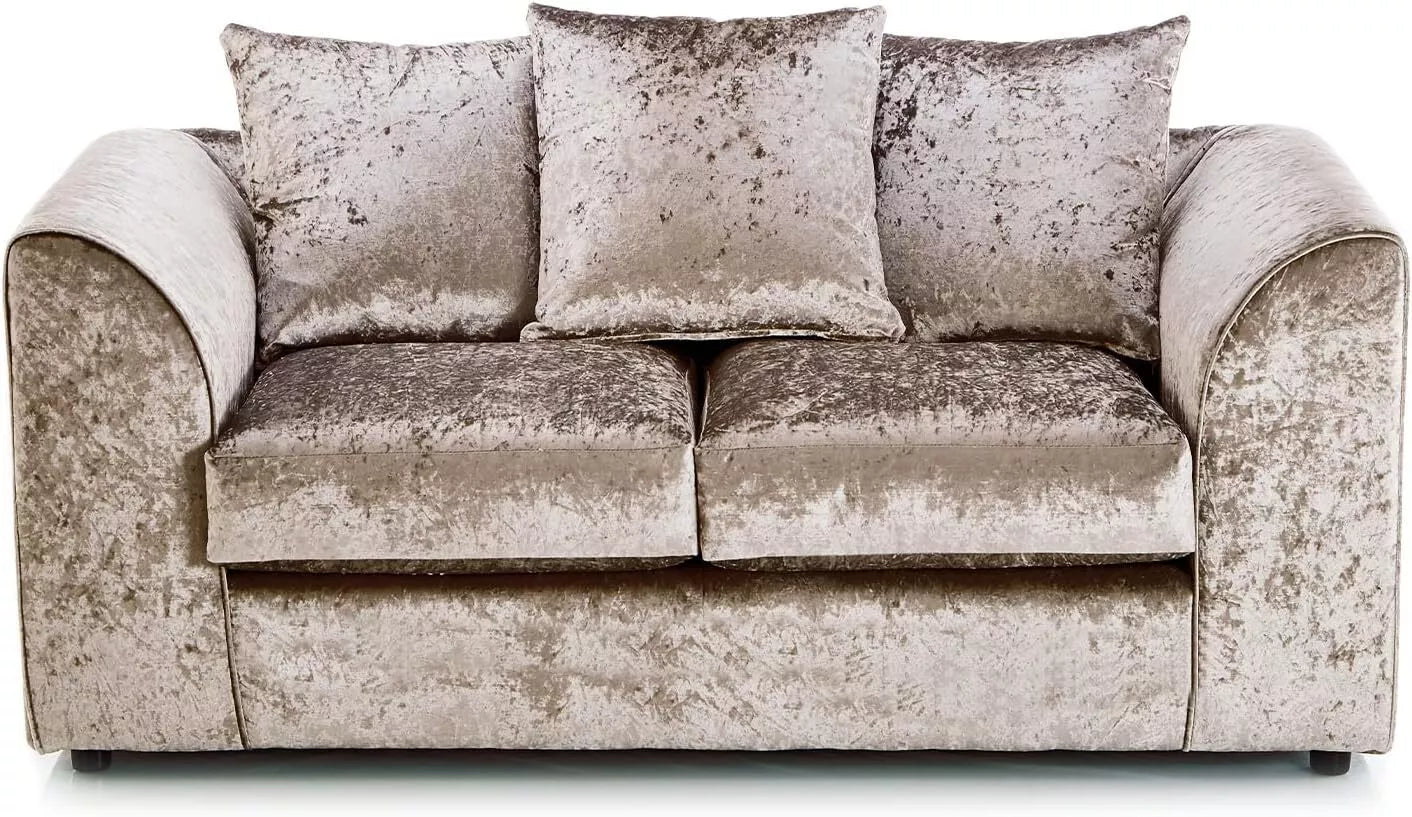 Crushed Velvet 2 Seater Scatter Back Sofa