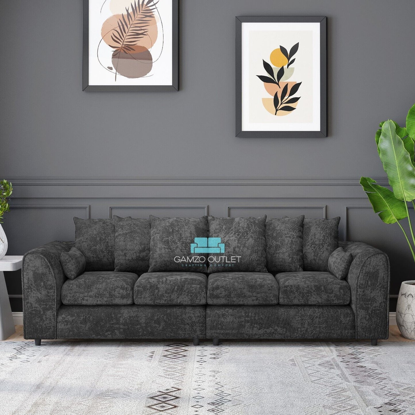 Alaska  Fabric 4 Seater Scatterback Sofa