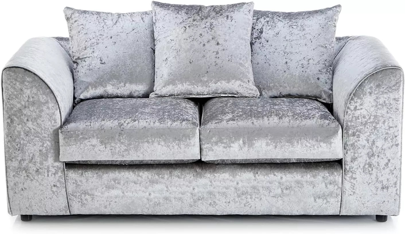 Crushed Velvet 2 Seater Scatter Back Sofa