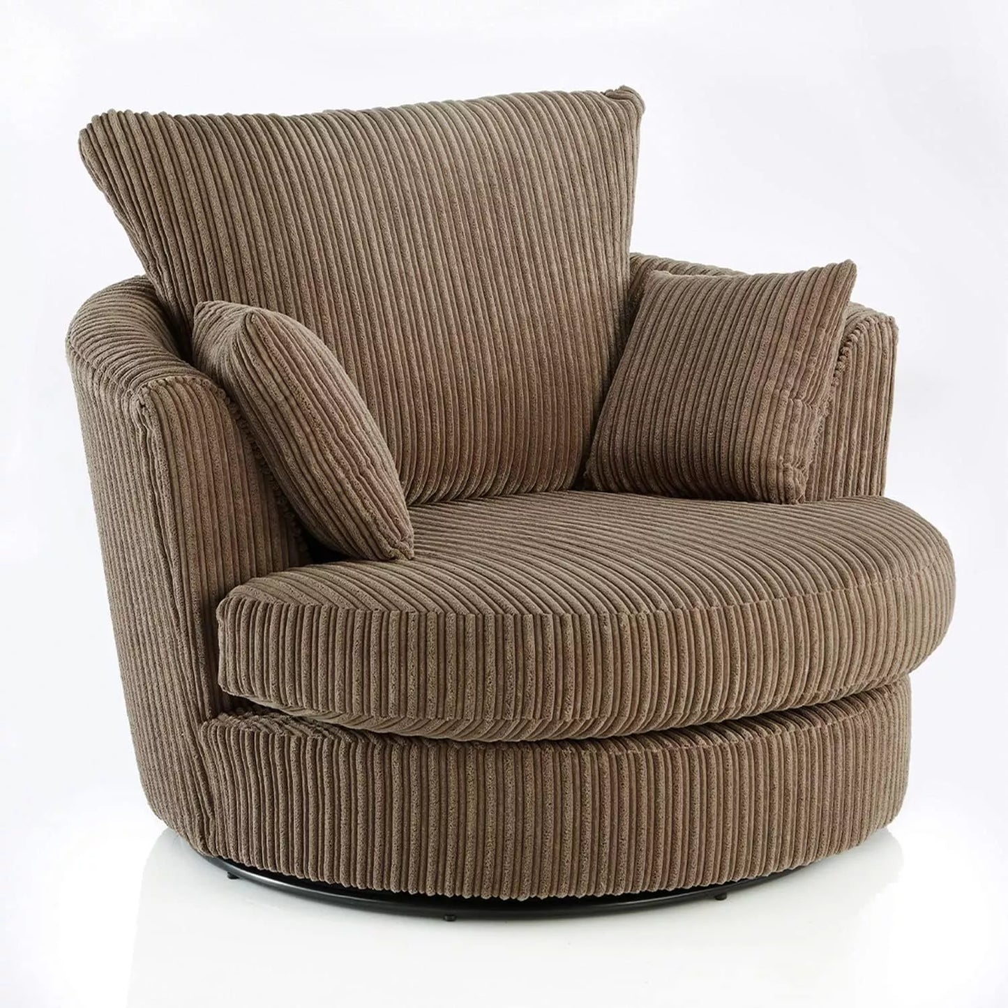 Jumbo Cord Fabric Swivel Chair