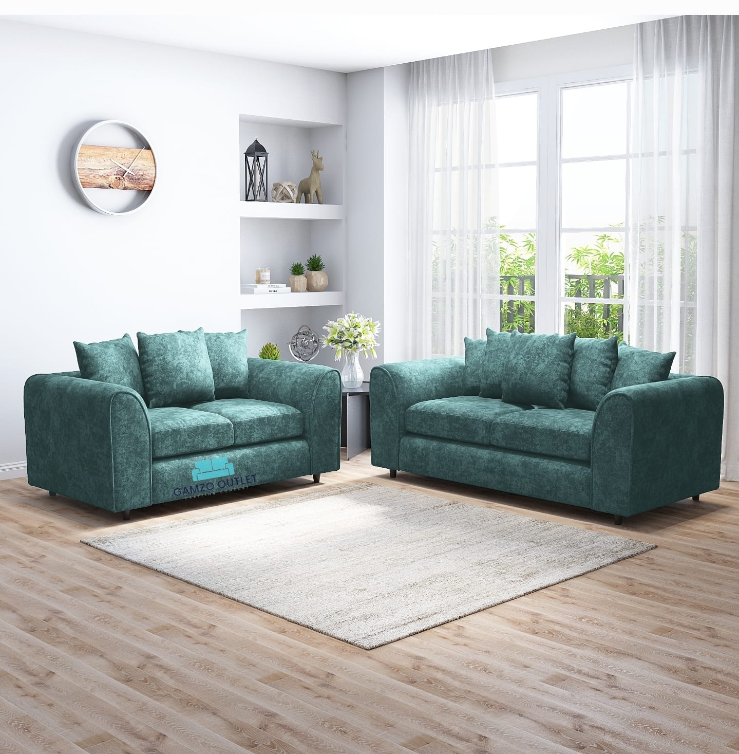 ALASKA FABRIC SCATTER BACK SOFA SET