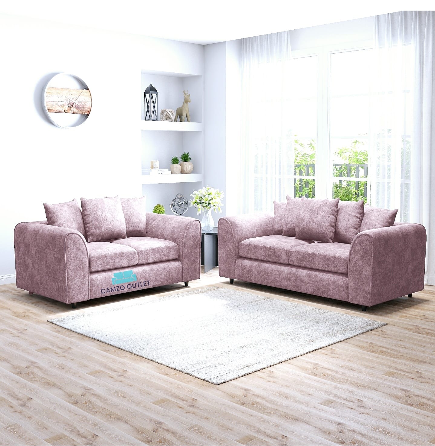 ALASKA FABRIC SCATTER BACK SOFA SET