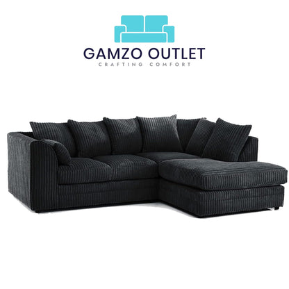 Jumbo Cord Fabric Corner Scatter Back Sofa