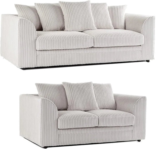 JUMBO CORD FABRIC SCATTER BACK SOFA SET