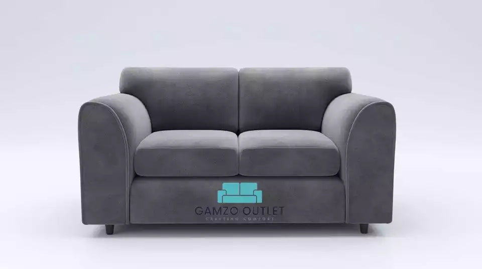 PLUSH FABRIC 2 SEATER FULL BACK SOFA