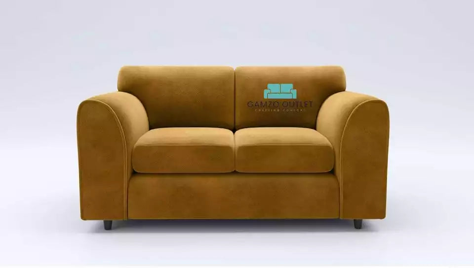 PLUSH FABRIC 2 SEATER FULL BACK SOFA